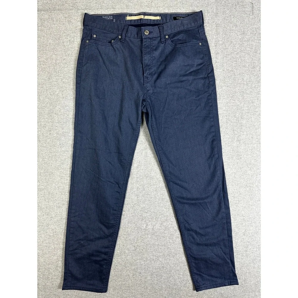 Banana Republic Travel Jean‎ Mens 33x30 Blue Heather Athletic Fit Commuter Pants